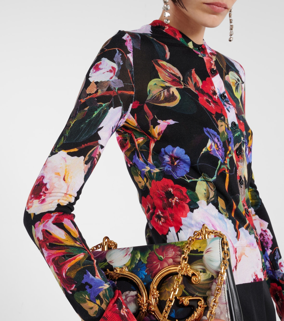 Cardigan en soie à fleurs | Dolce&Gabbana