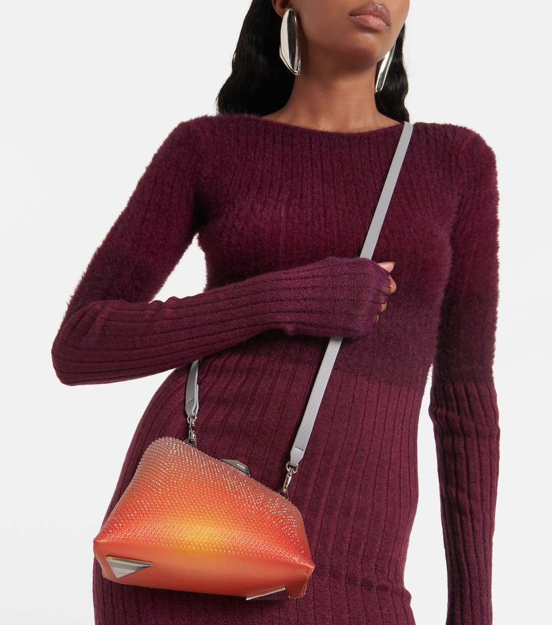Pochette Midnight Mini en satin à ornements | The Attico