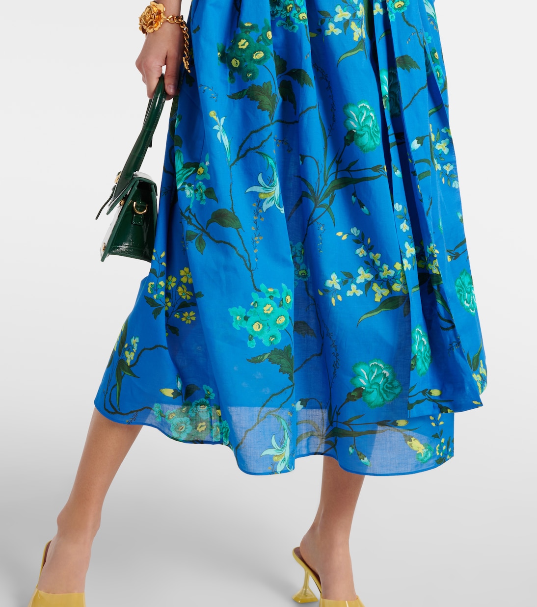 Vestido midi de algodón y lino | Erdem