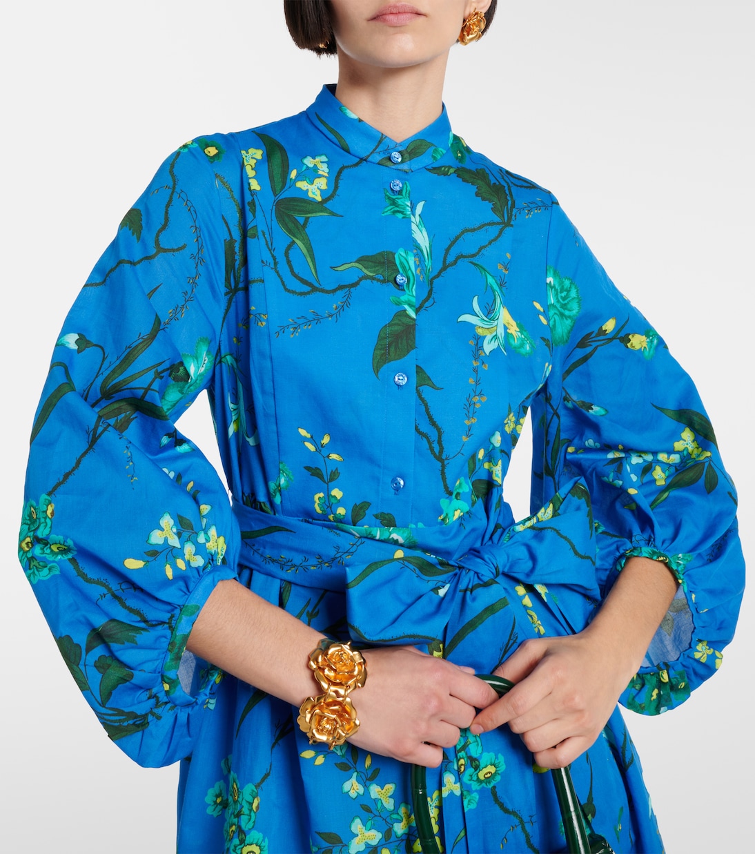 Vestido midi de algodón y lino | Erdem