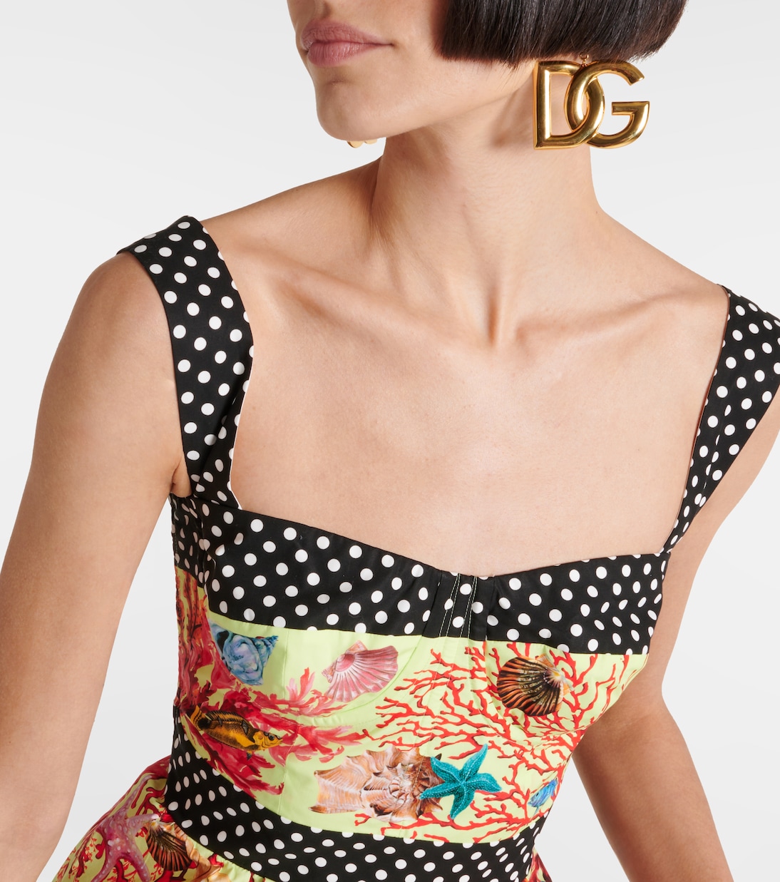 Bedrucktes Minikleid Capri aus Baumwolle | Dolce&Gabbana
