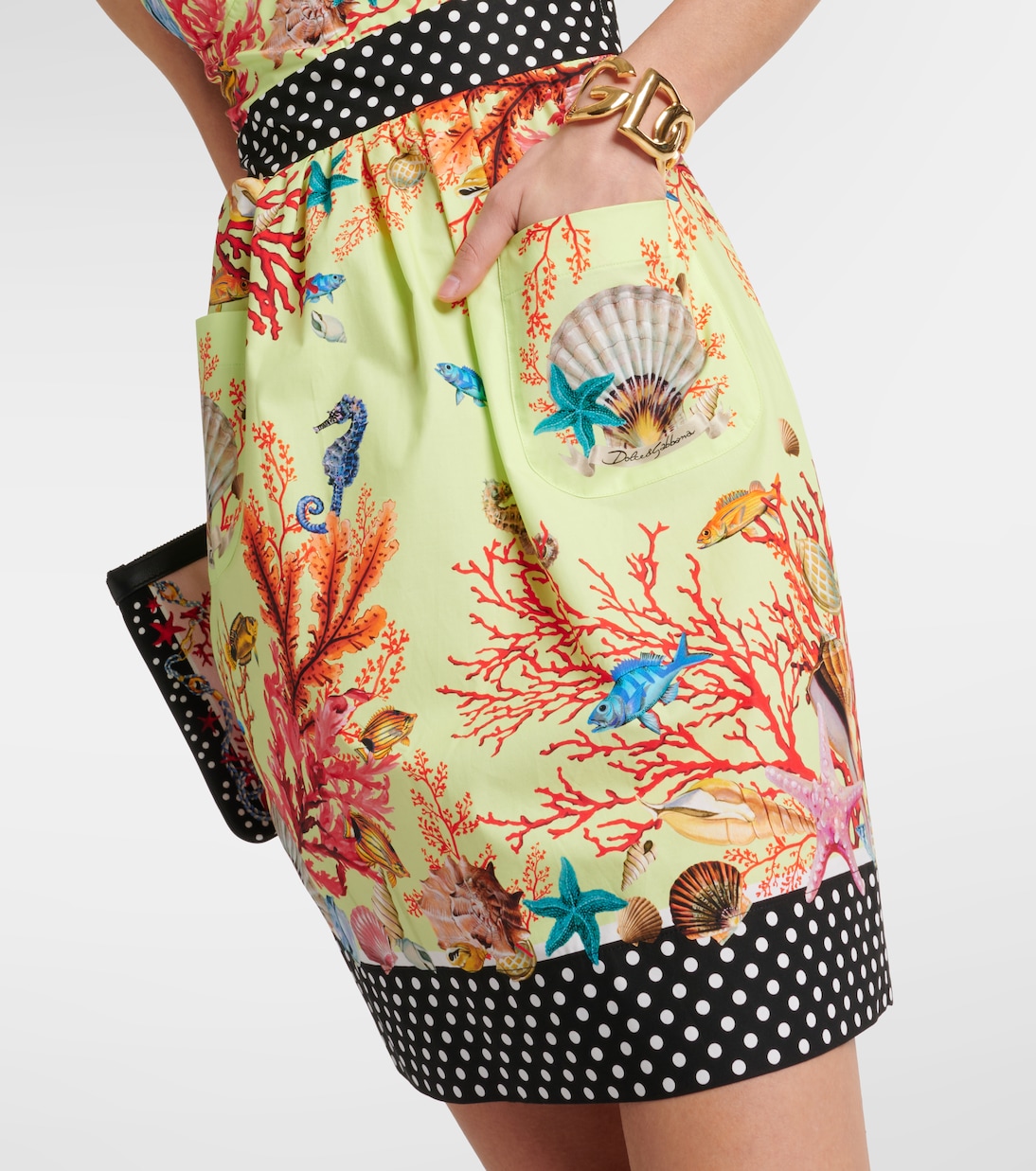 Bedrucktes Minikleid Capri aus Baumwolle | Dolce&Gabbana