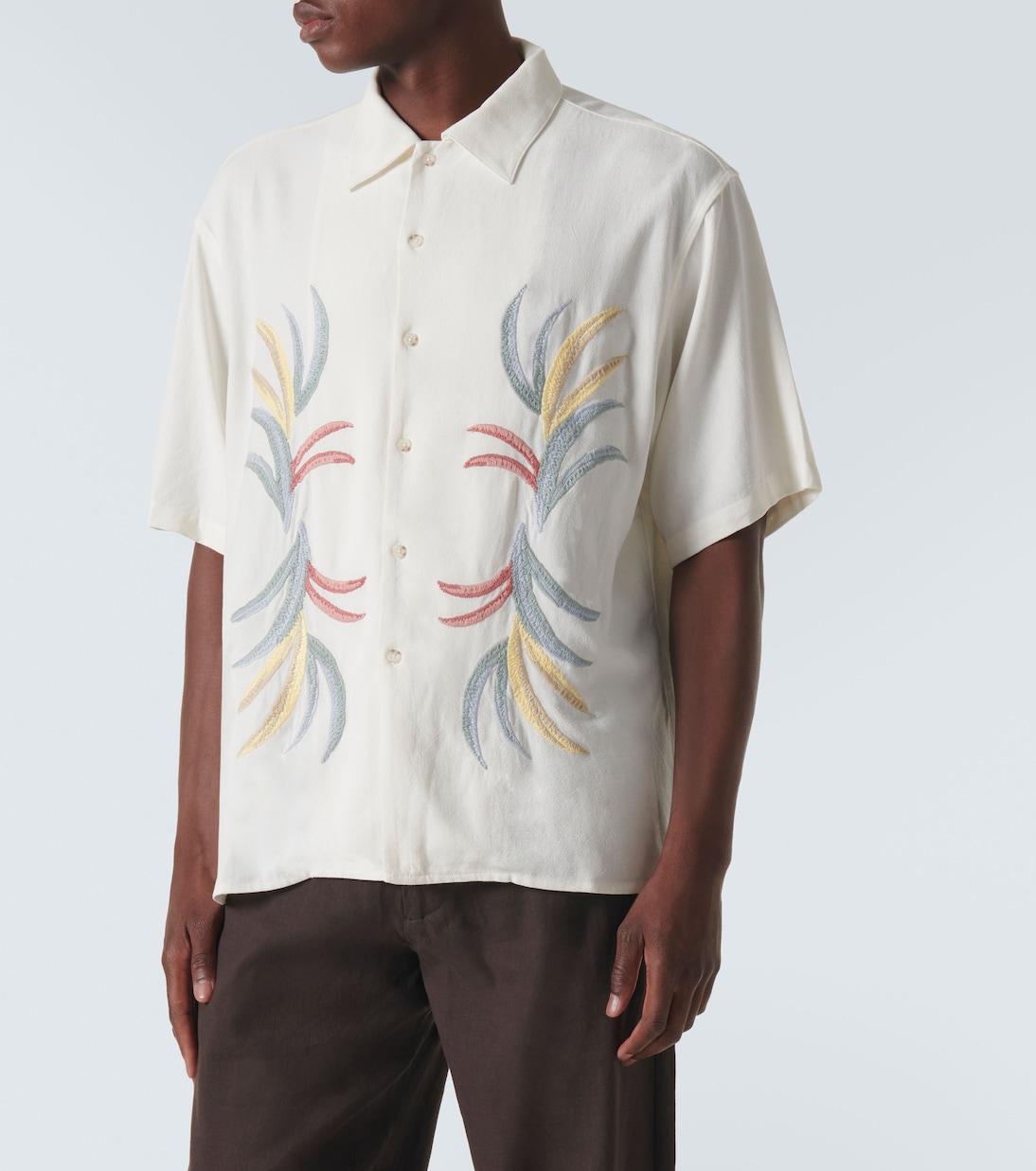 Camicia bowling in lino e cotone | Commas