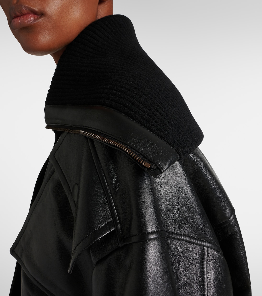 Cropped leather bomber jacket | Chloé