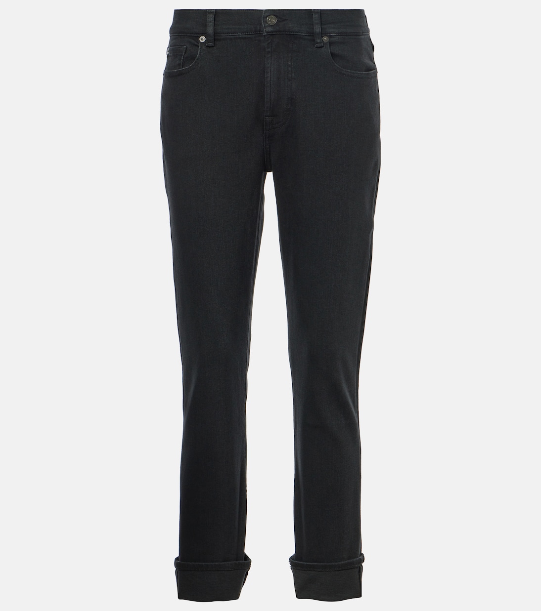 Relaxed Skinny low rise skinny jeans in black 7 For All Mankind Mytheresa