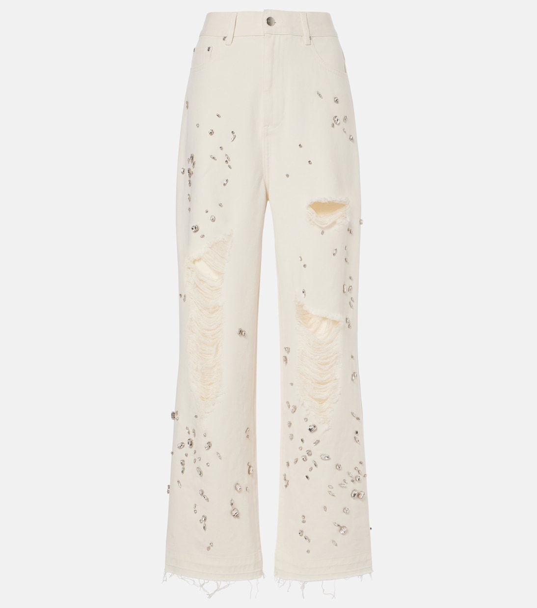Verzierte Wide-Leg Jeans | Xu Zhi