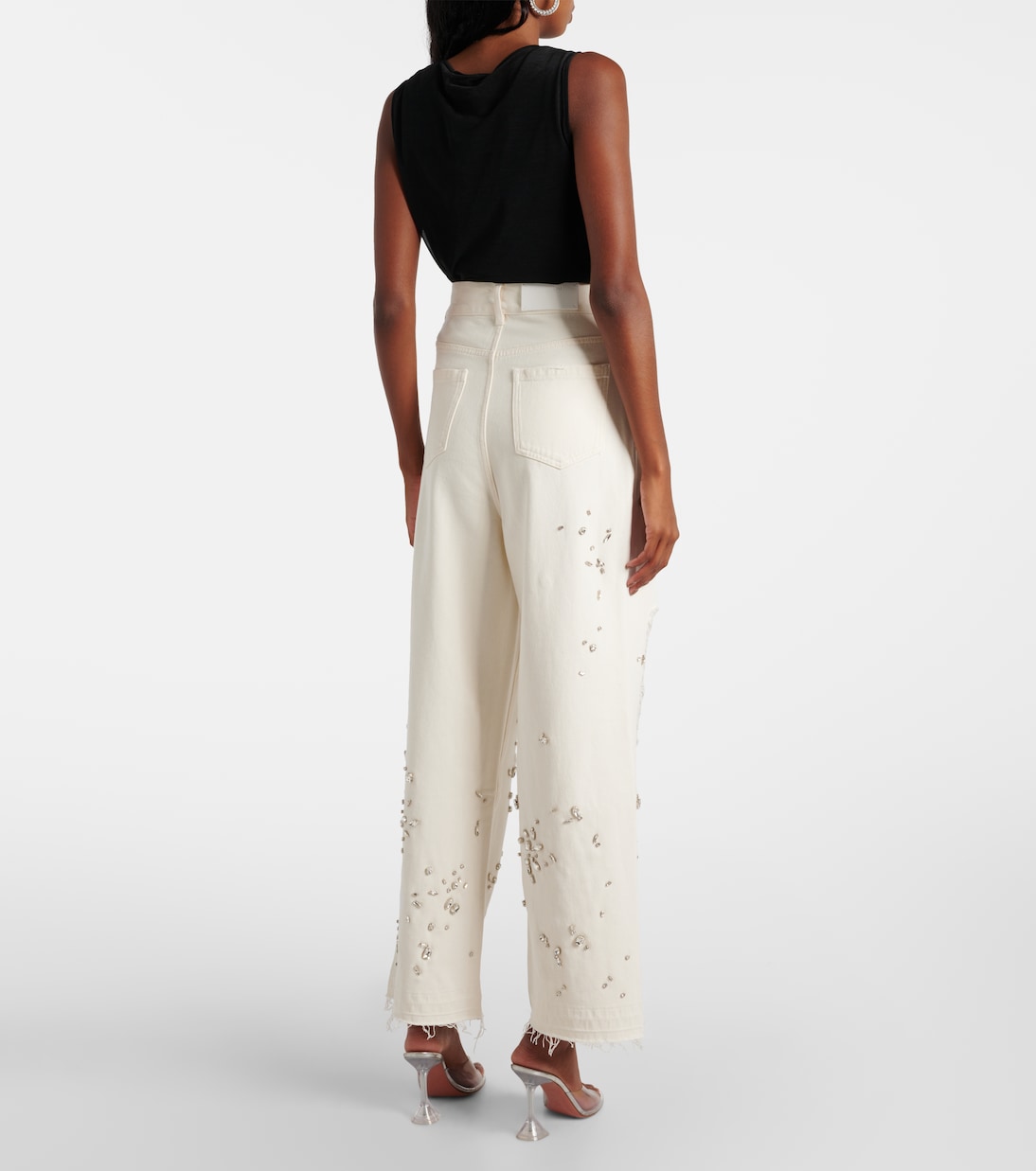 Verzierte Wide-Leg Jeans | Xu Zhi