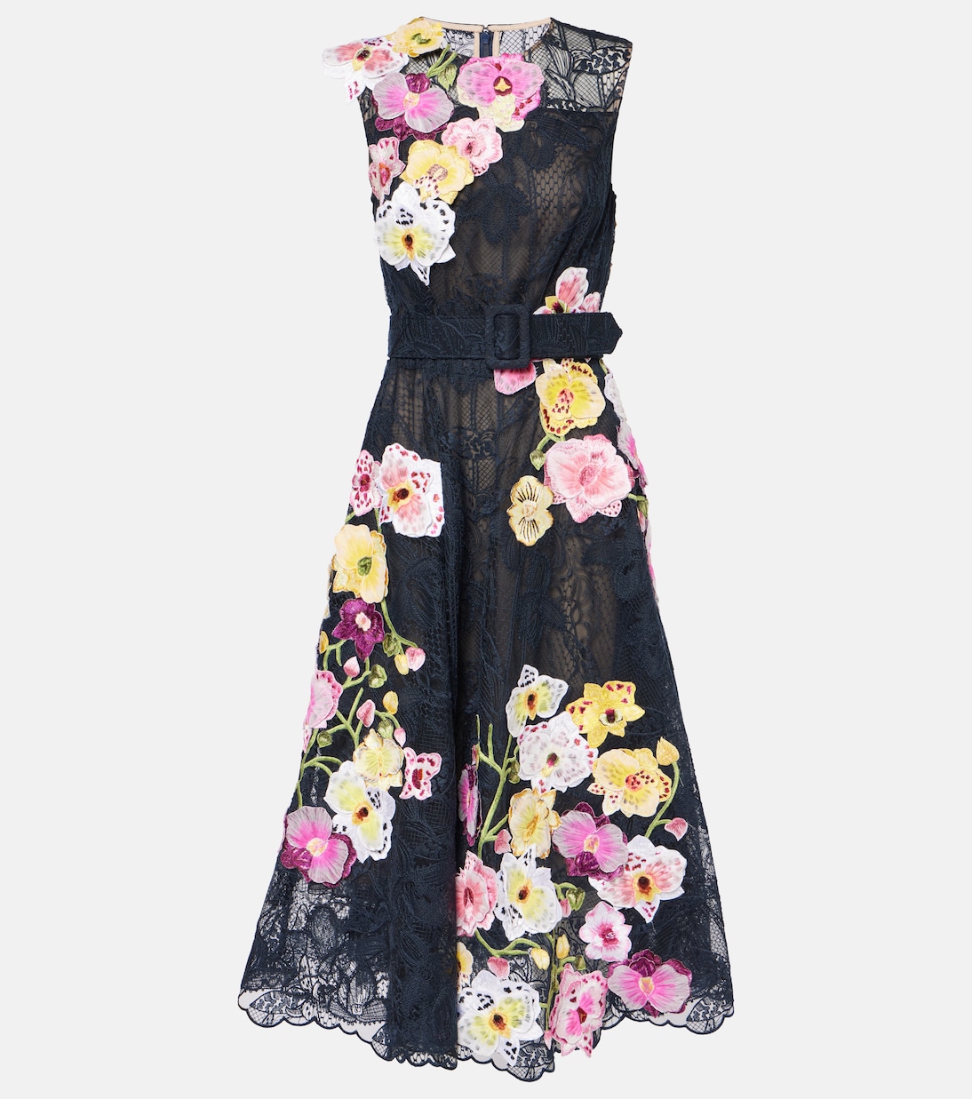 Vestido de cóctel Orchid de encaje bordado | Oscar de la Renta