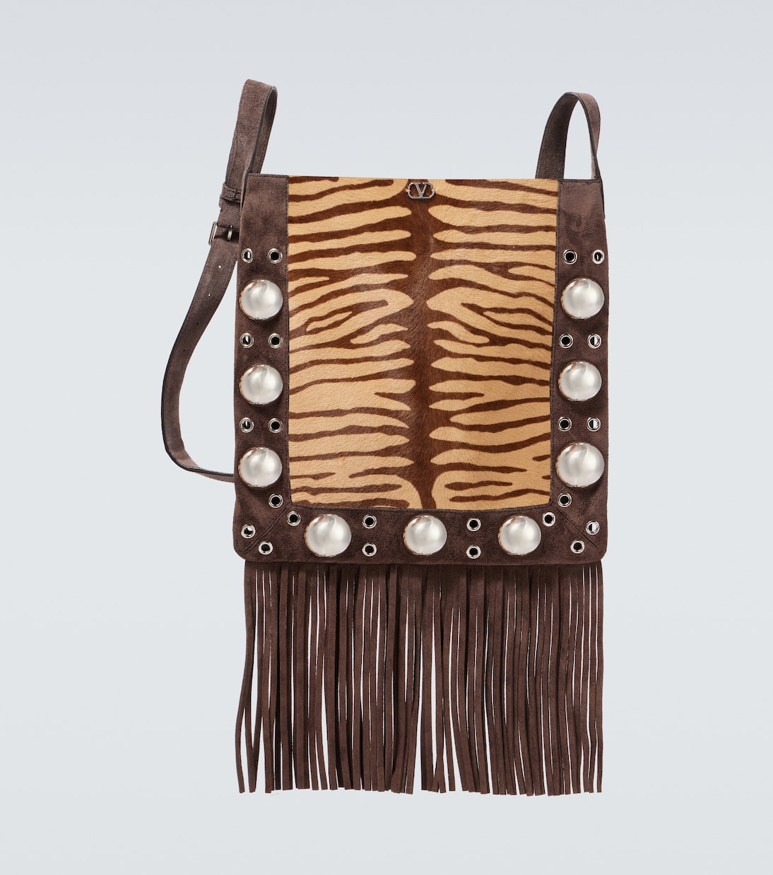 Nellcôte fringed calf hair shoulder bag | Valentino Garavani