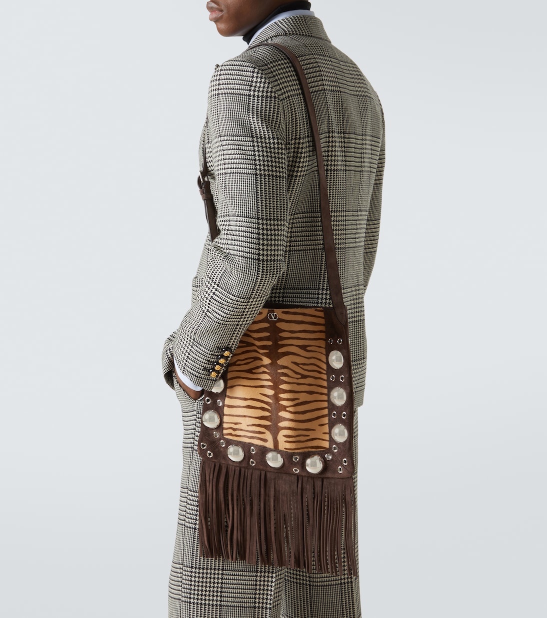 Nellcôte fringed calf hair shoulder bag | Valentino Garavani