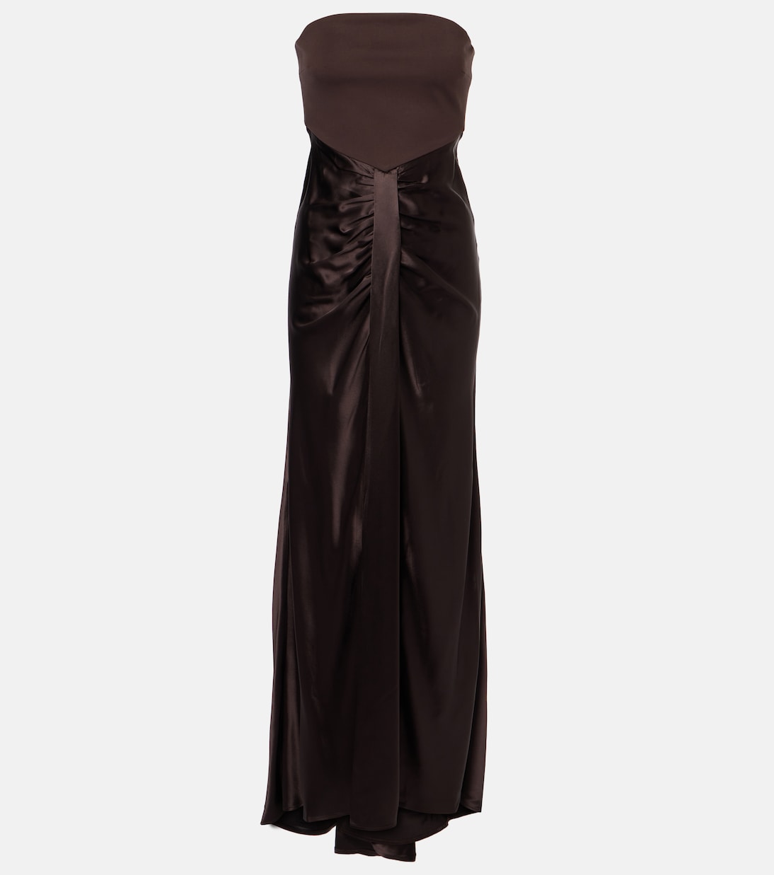 Wayfaring gathered strapless midi dress | Staud