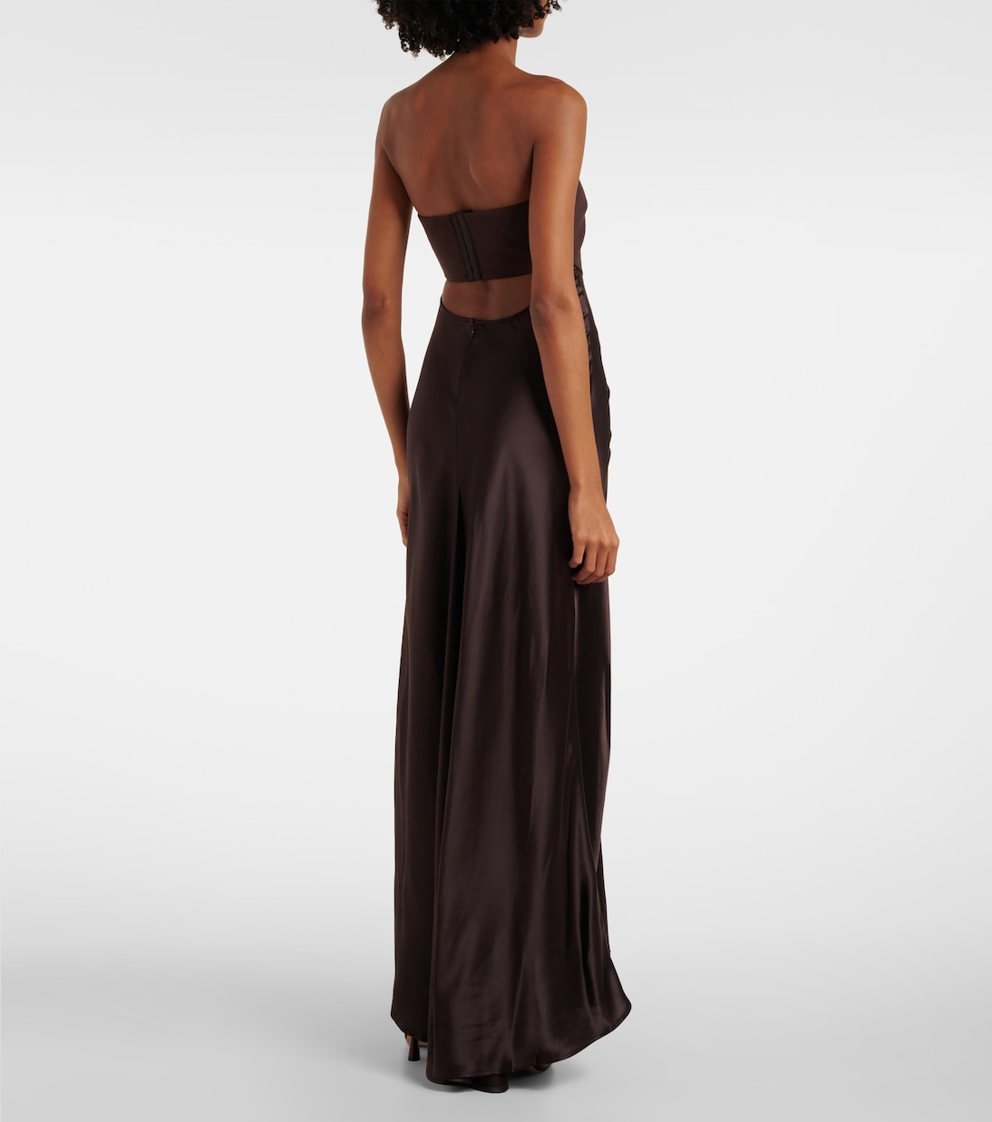 Wayfaring gathered strapless midi dress | Staud