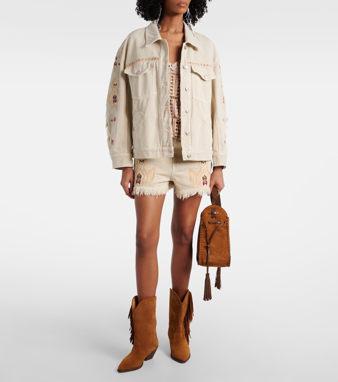Short Lesia brodé en jean | Marant Etoile