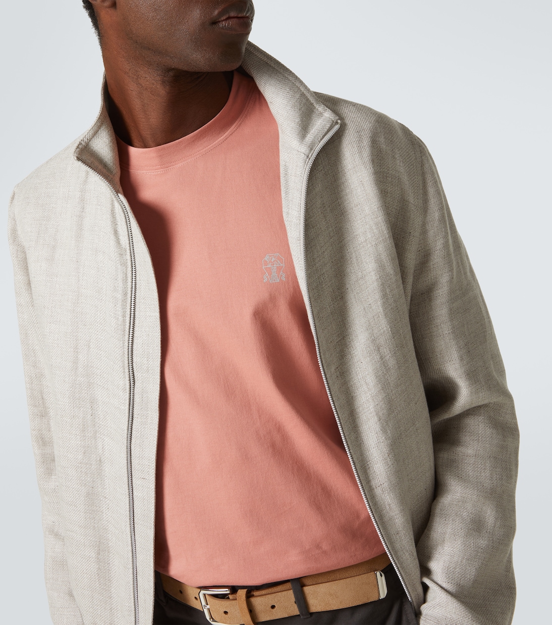 Camiseta de jersey de algodón con logo | Brunello Cucinelli