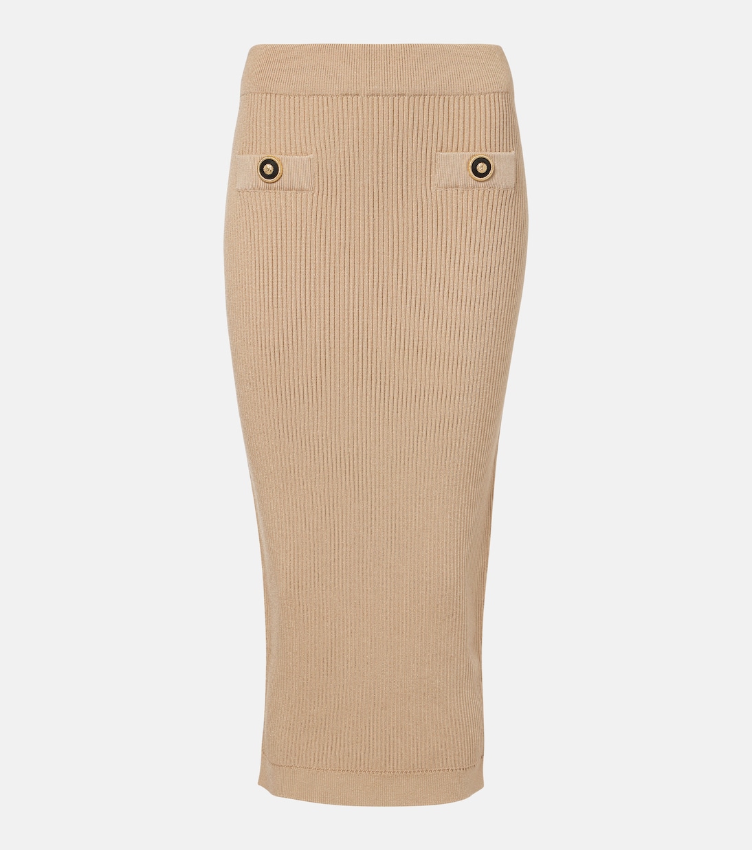 Gonna a tubino in maglia a coste | Balmain