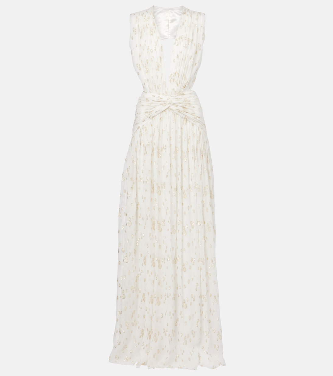 Abito lungo in jacquard di seta | Costarellos