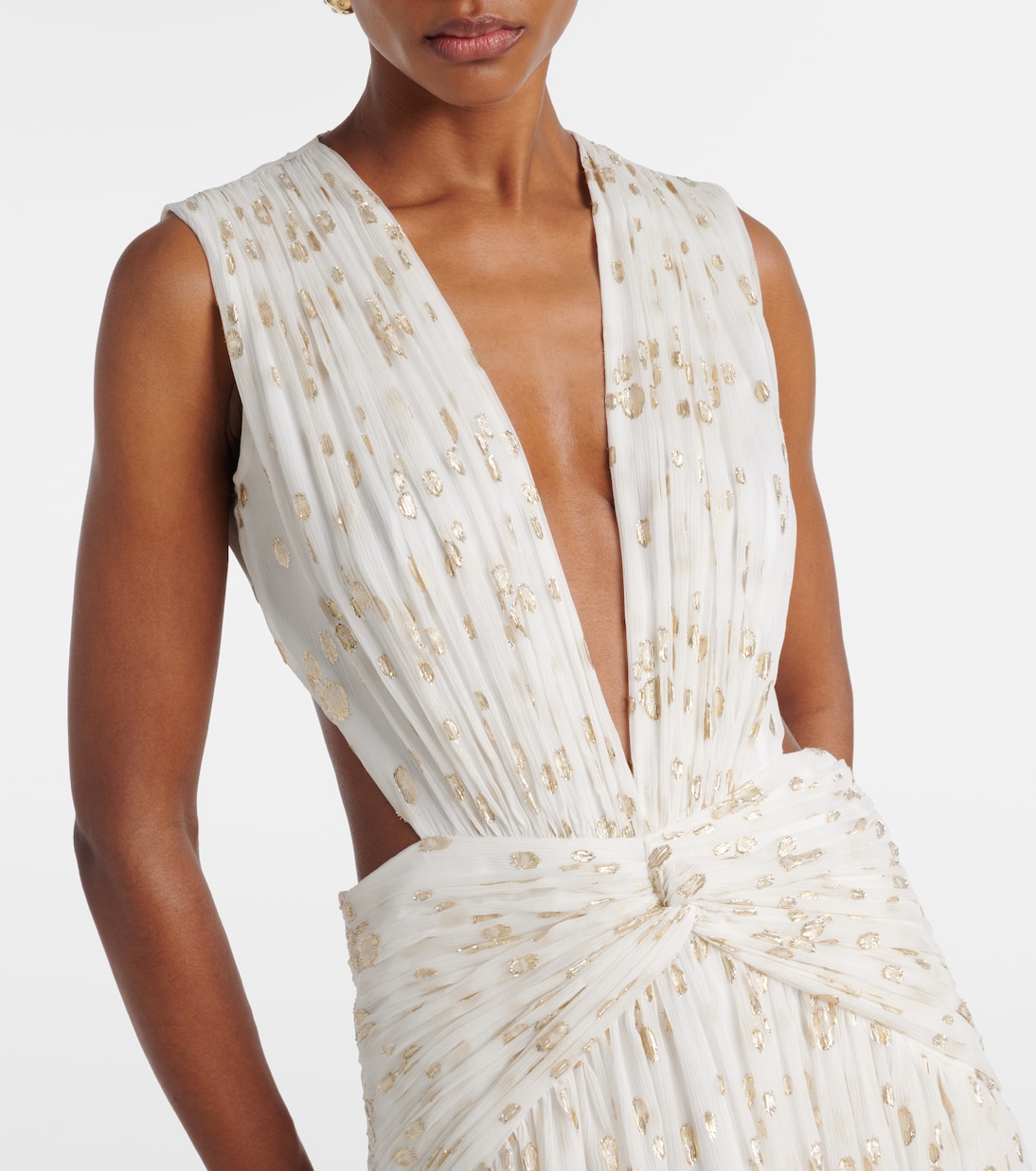Abito lungo in jacquard di seta | Costarellos
