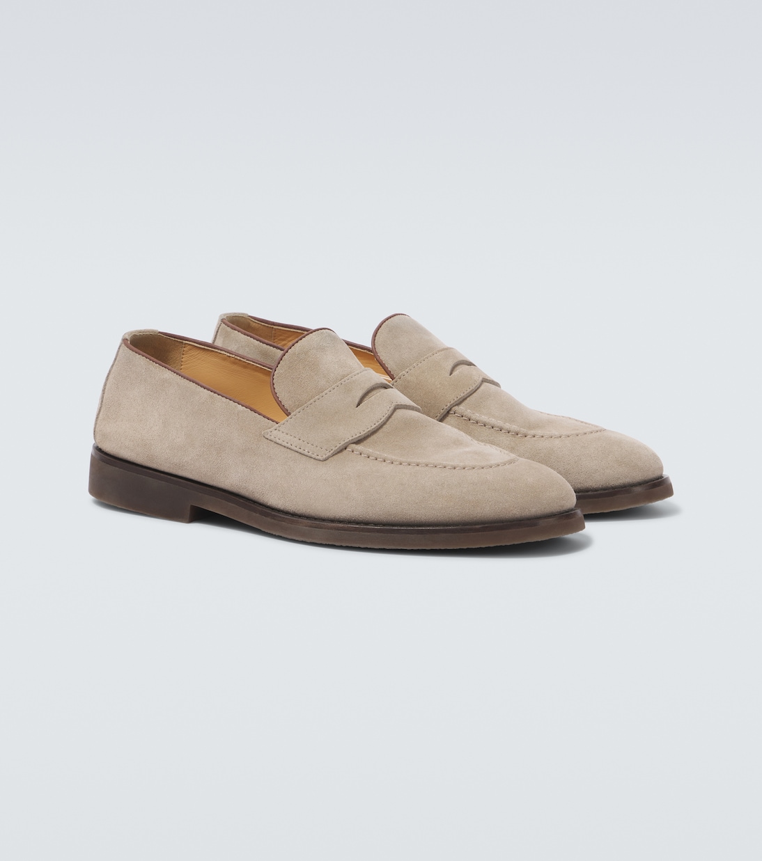 Suede penny loafers | Brunello Cucinelli