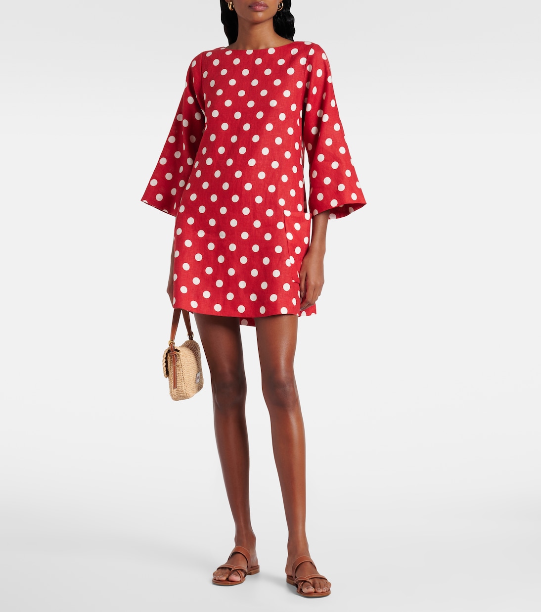 Miniabito Nina in lino a pois | Posse