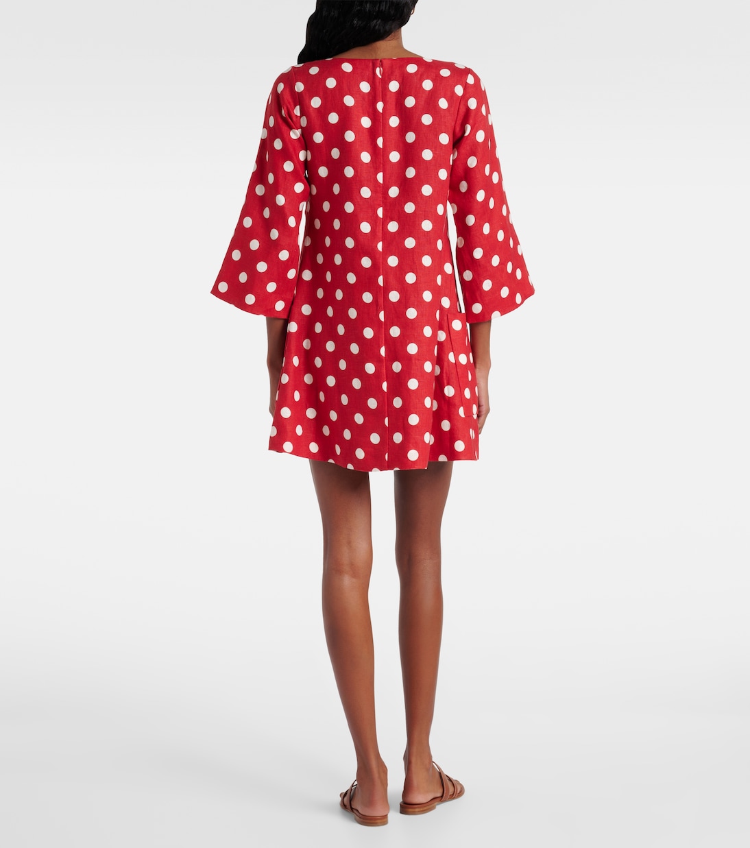 Miniabito Nina in lino a pois | Posse