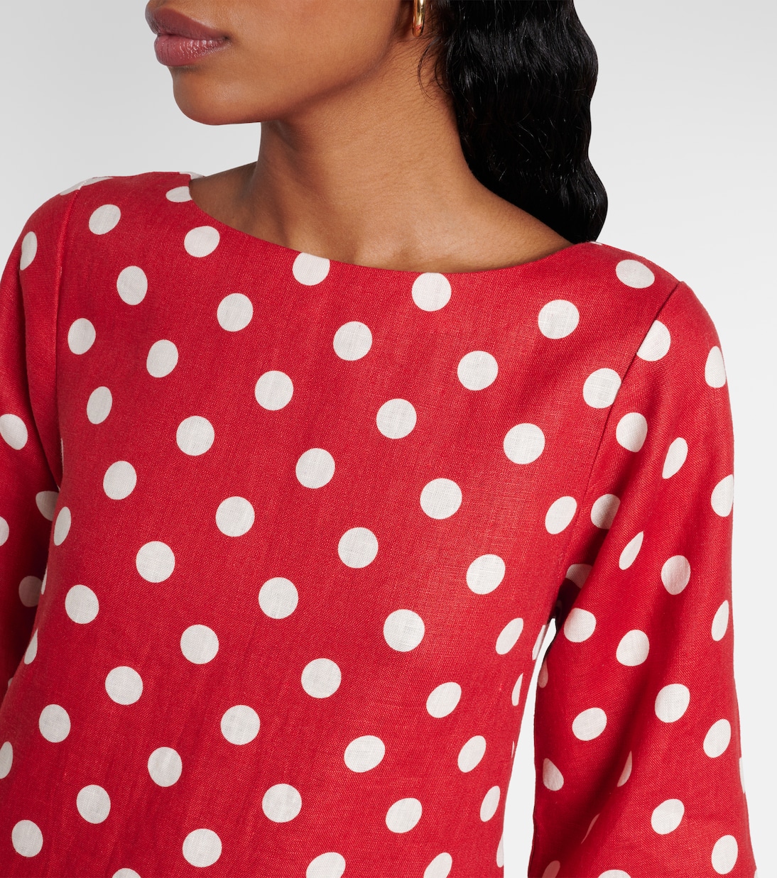 Miniabito Nina in lino a pois | Posse