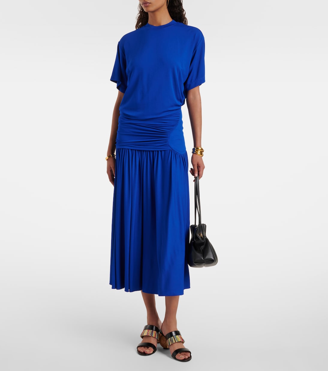 Vestido camisero de jersey drapeado | Ferragamo