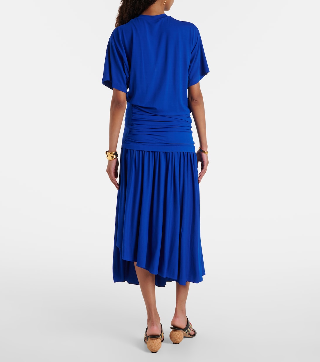 Vestido camisero de jersey drapeado | Ferragamo