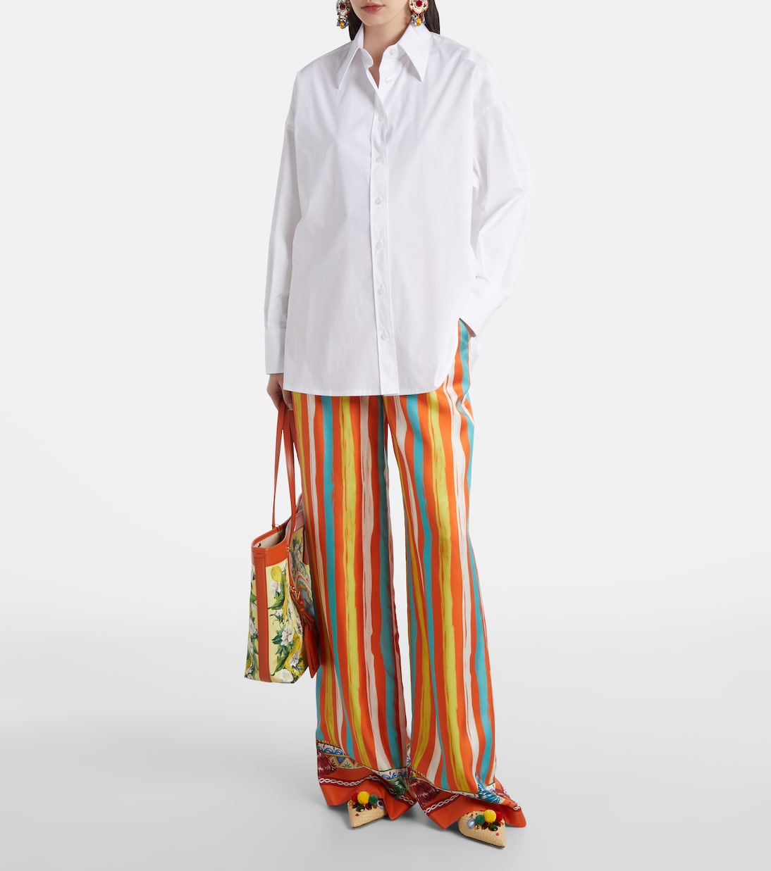 Camisa oversized en mezcla de algodón | Dolce&Gabbana