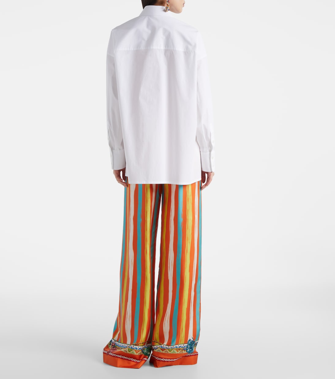 Camisa oversized en mezcla de algodón | Dolce&Gabbana