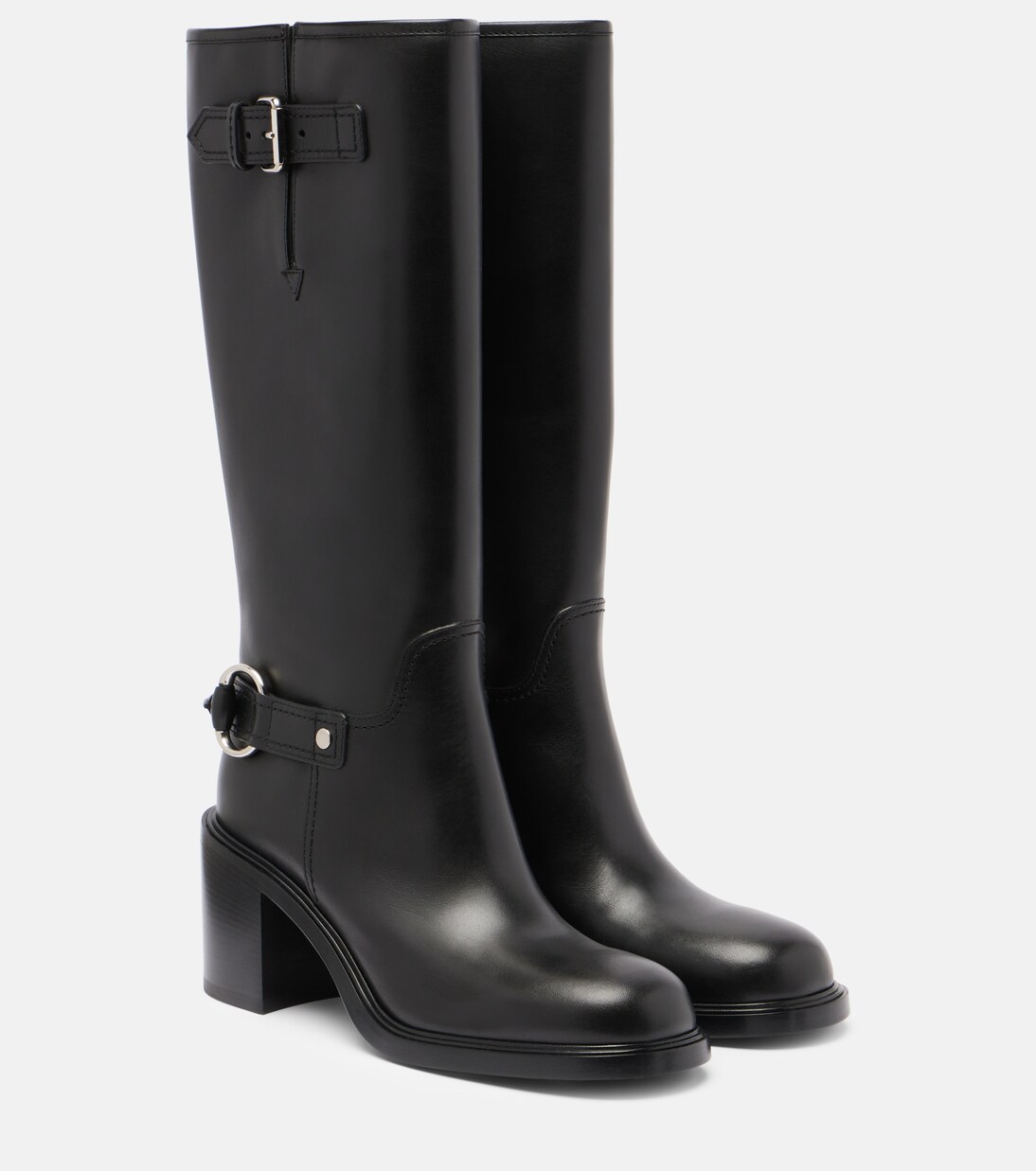 Horsebit leather knee-high boots | Gucci