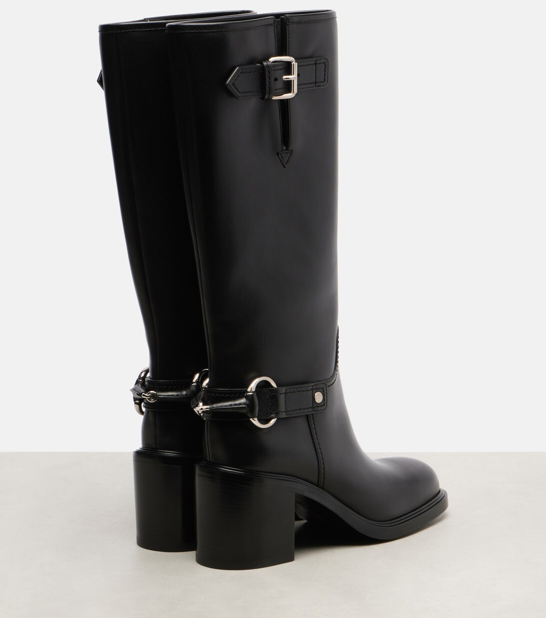 Horsebit leather knee-high boots | Gucci
