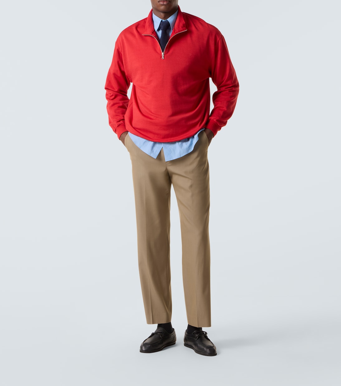 Wool-blend half-zip sweatshirt | Auralee