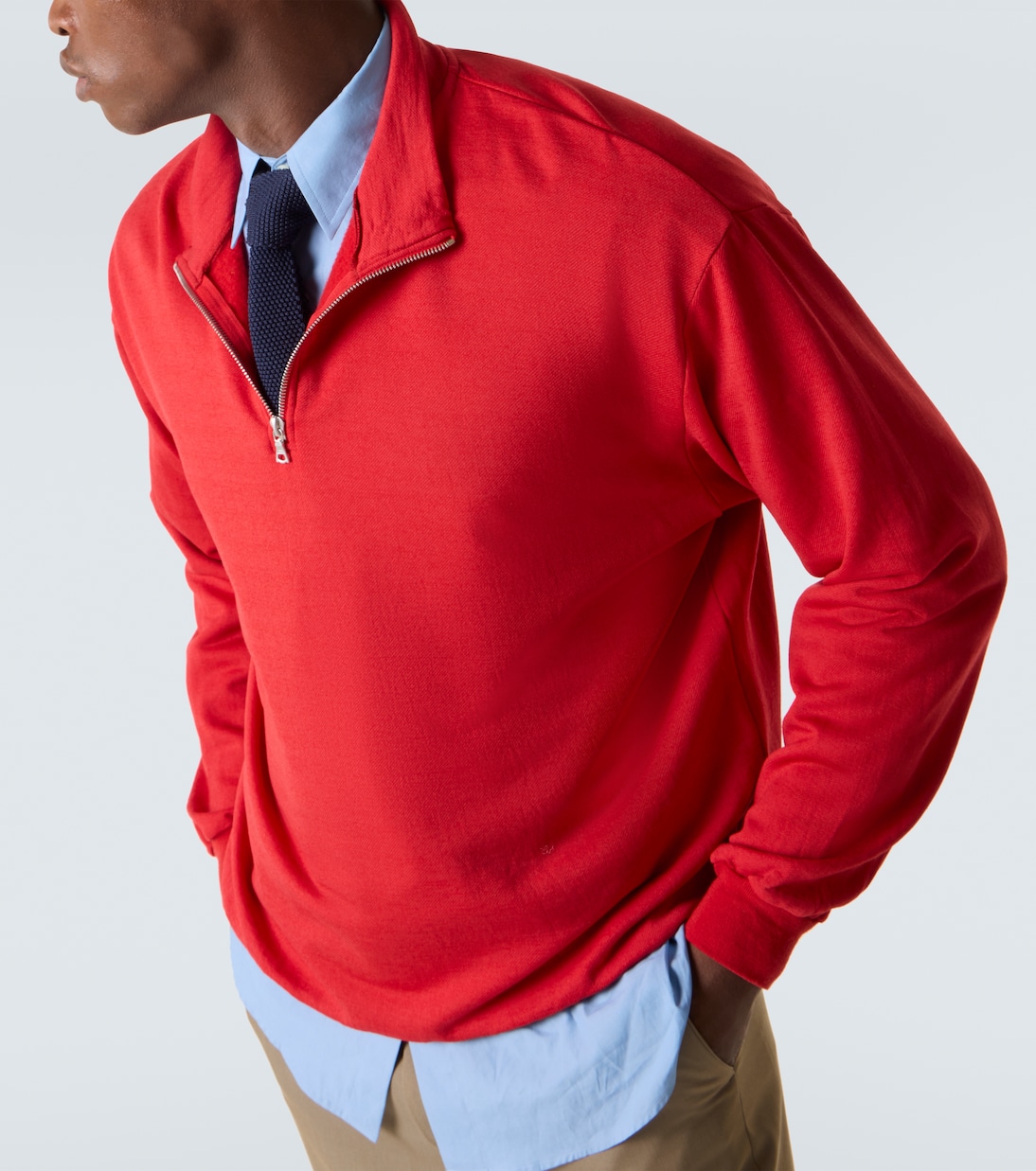 Wool-blend half-zip sweatshirt | Auralee