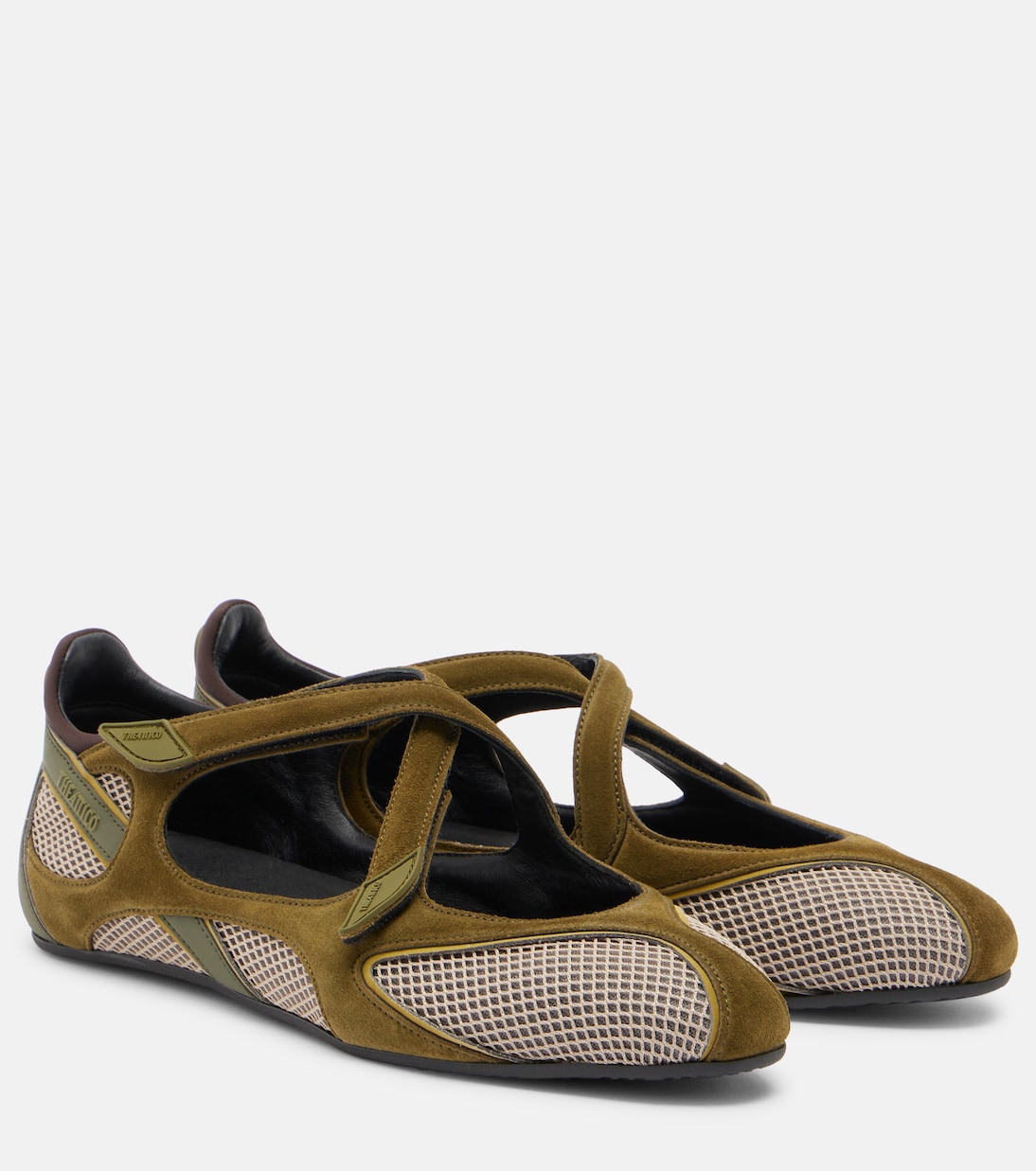 Floor 01 suede and mesh ballet flats | The Attico