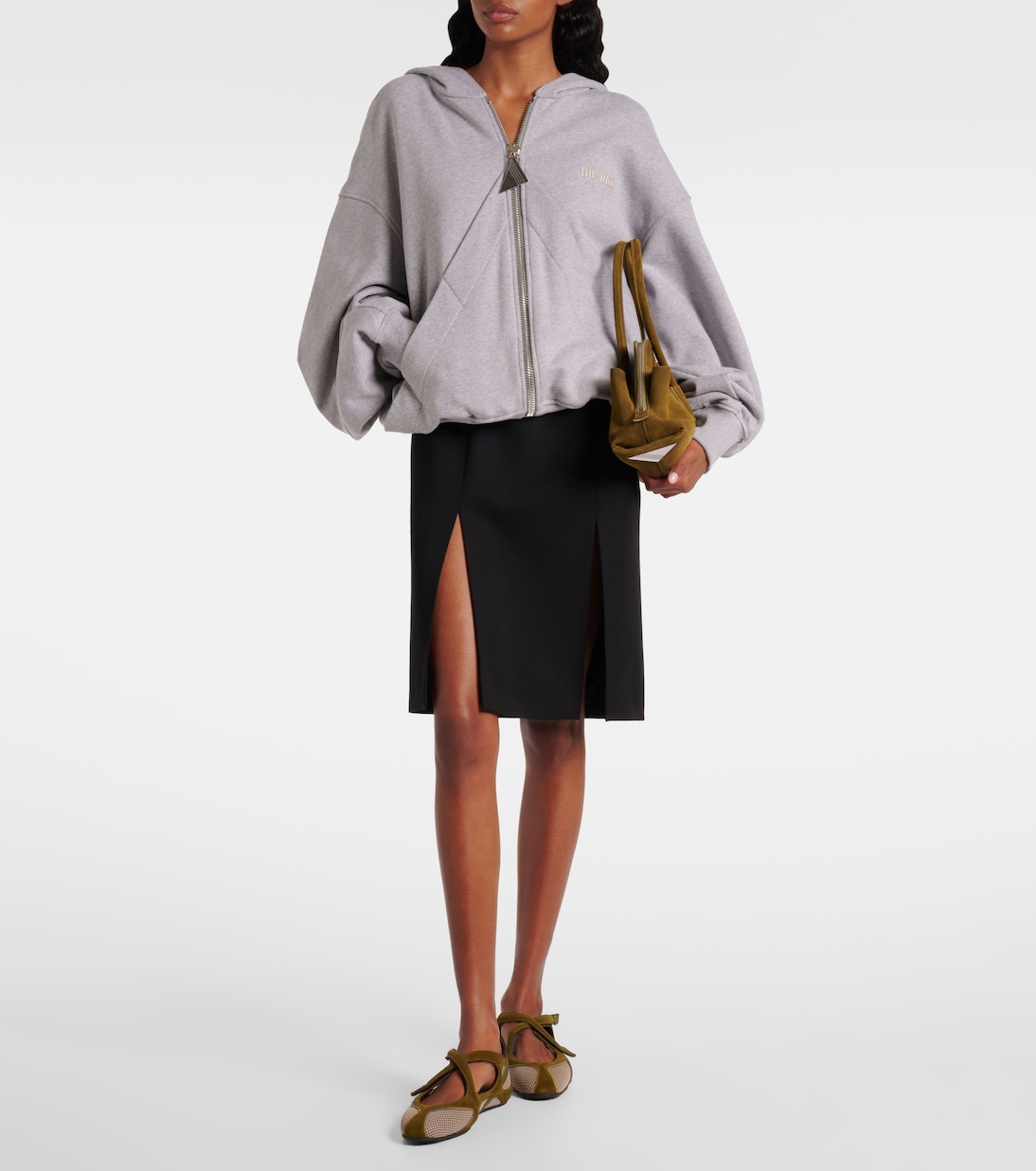 Floor 01 suede and mesh ballet flats | The Attico