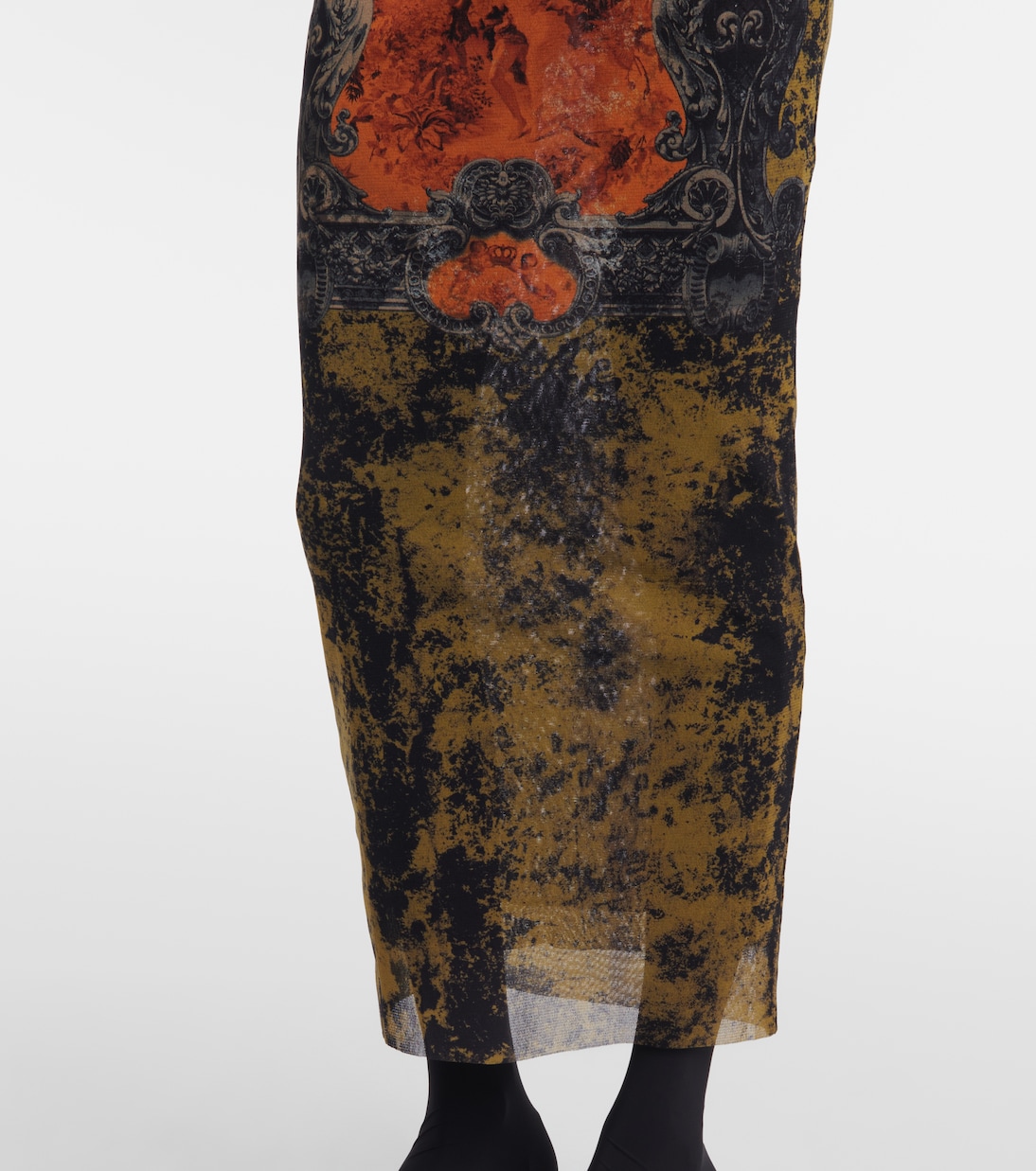 Médaillon printed mesh slim pants | Jean Paul Gaultier
