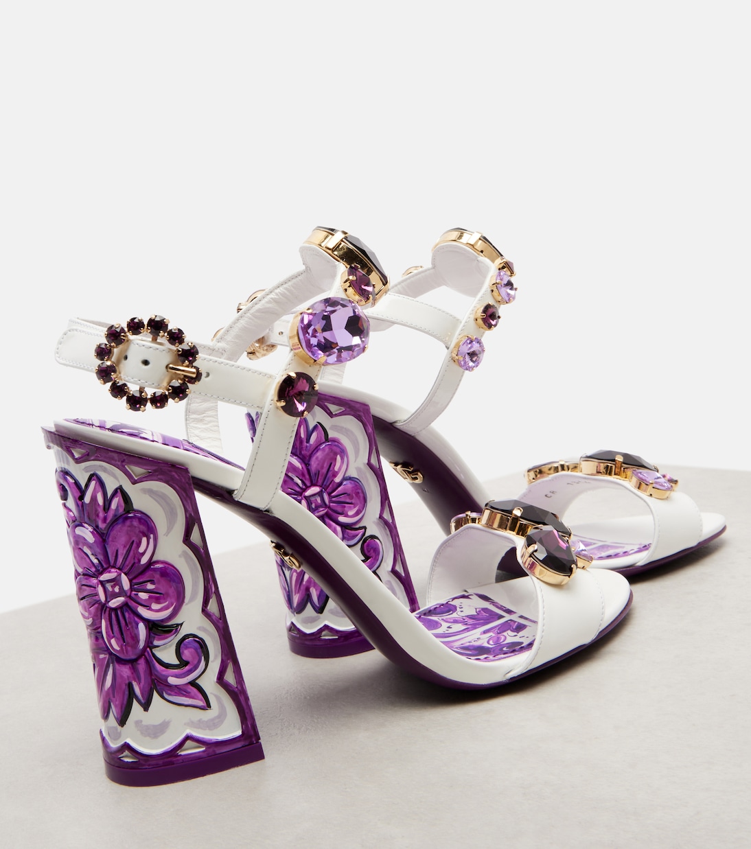 Majolica embellished leather sandals | Dolce&Gabbana