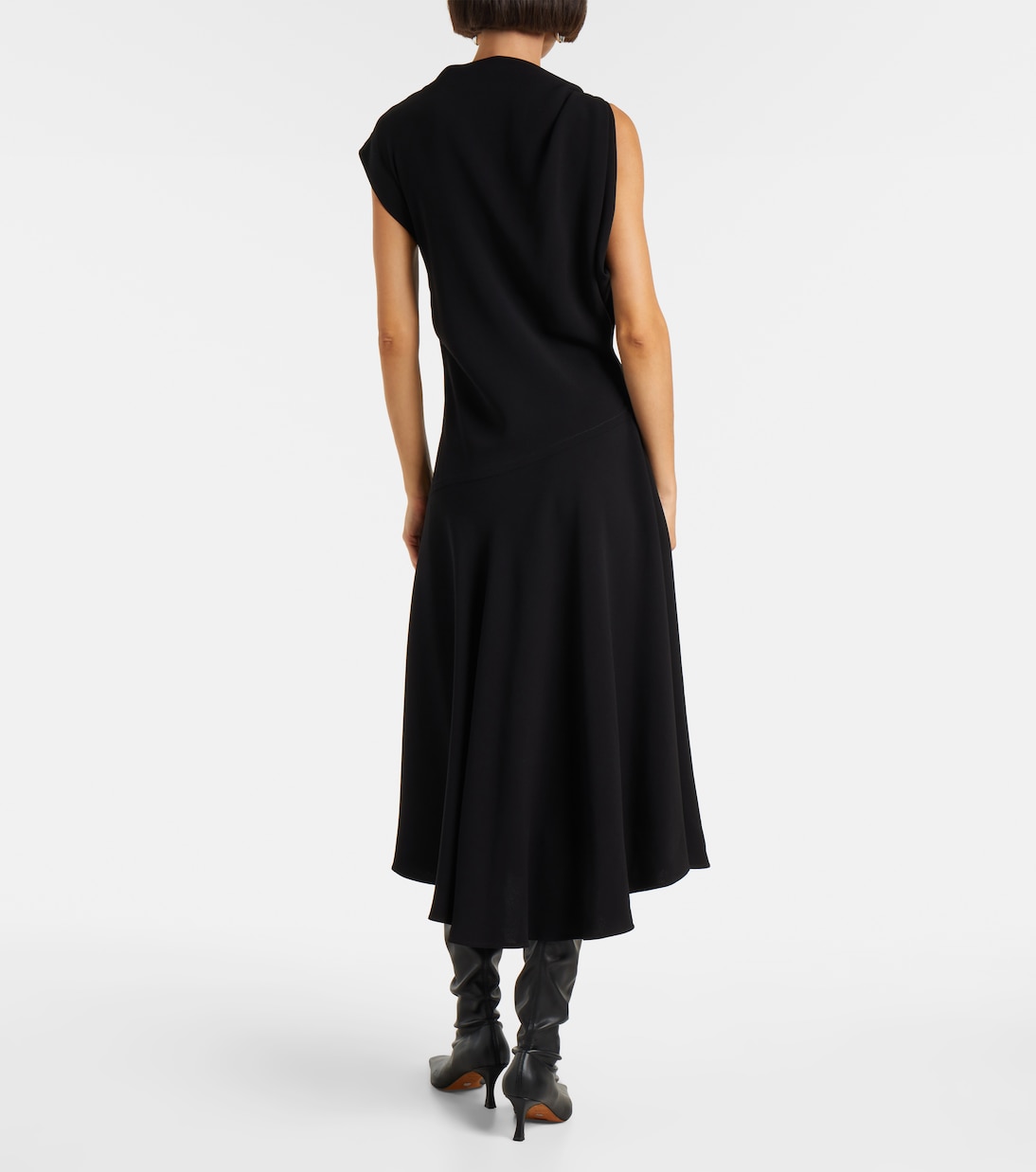 Vestido midi asimétrico Rue de crepé | Proenza Schouler