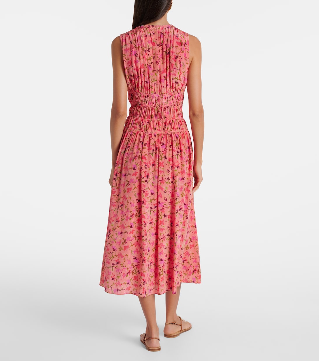 Robe midi Sylvie en soie à fleurs | Ulla Johnson