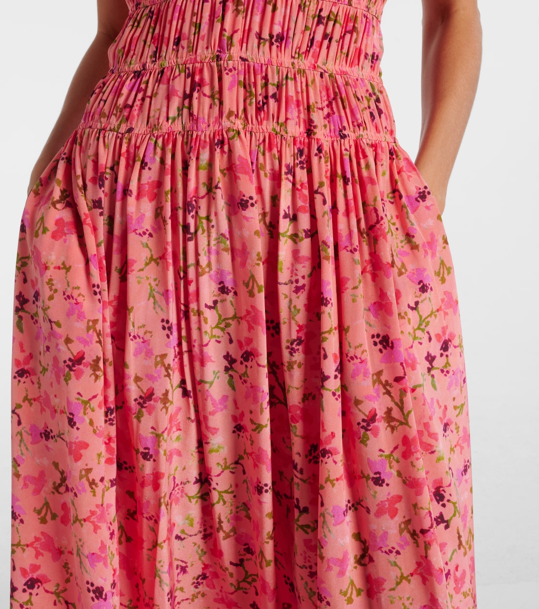 Robe midi Sylvie en soie à fleurs | Ulla Johnson
