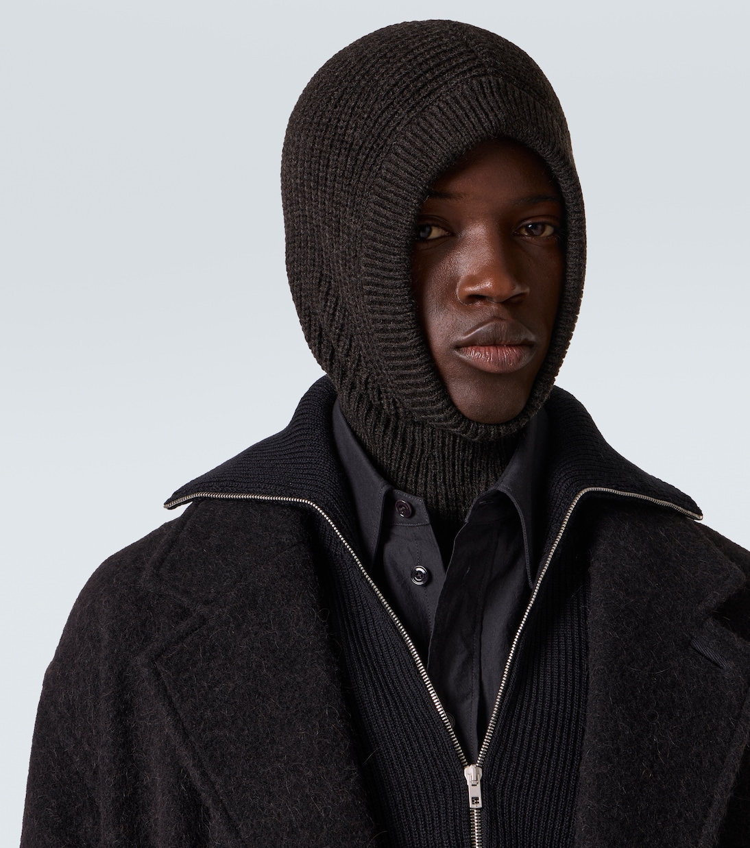 Ribbed-knit alpaca wool-blend hood | Lemaire