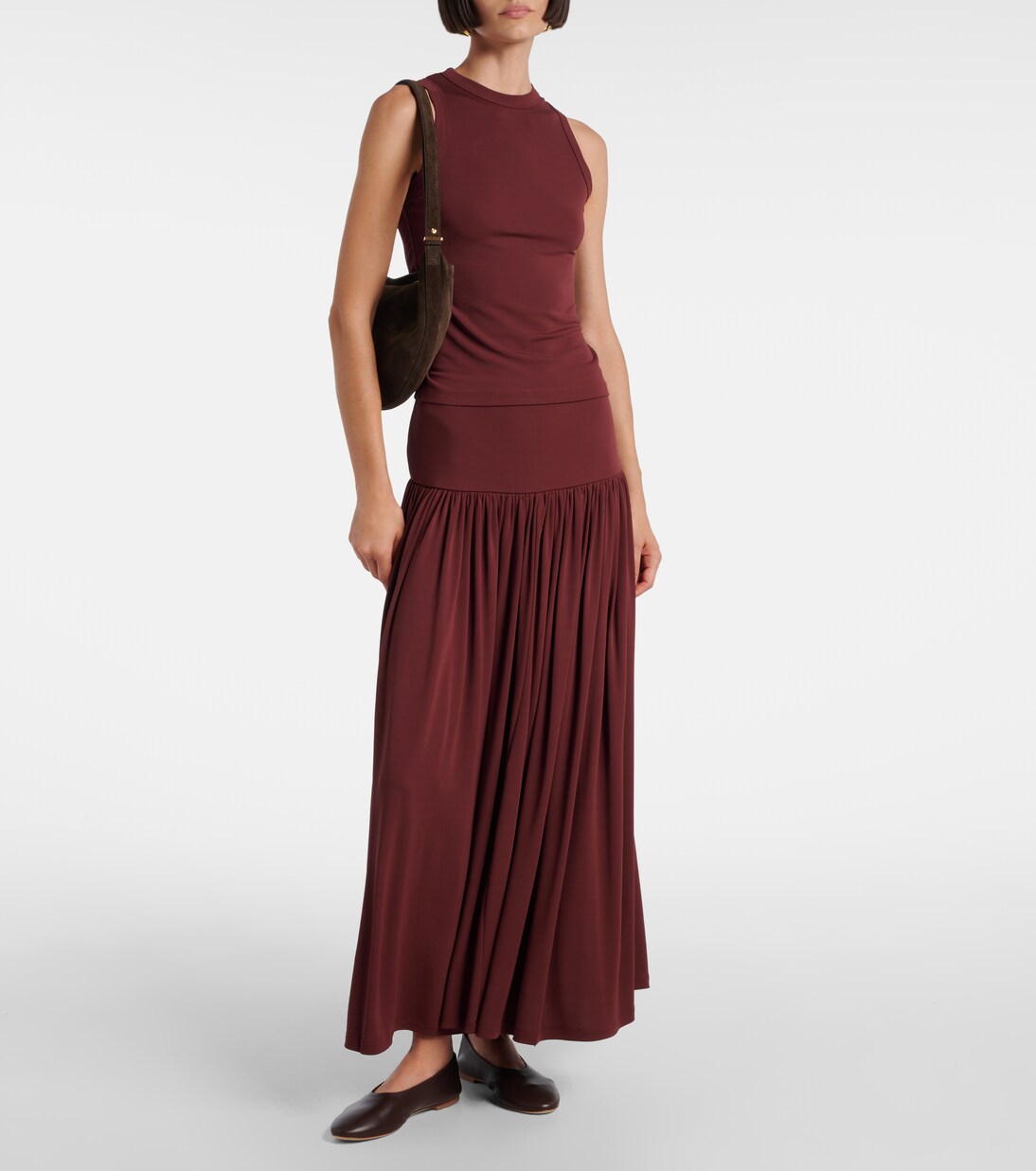 Gathered jersey maxi skirt | Aya Muse