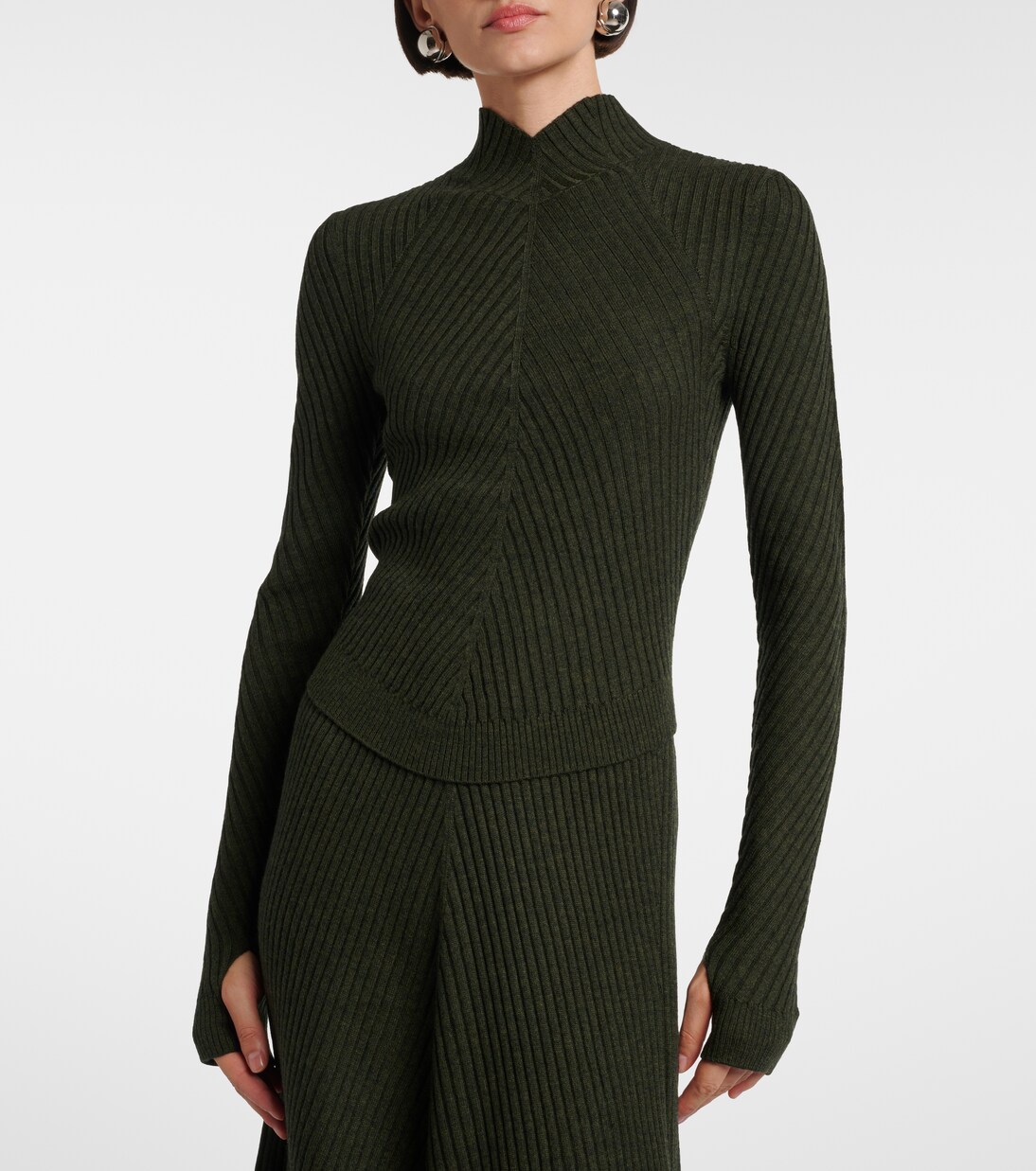 Ribbed-knit wool turtleneck sweater | Victoria Beckham