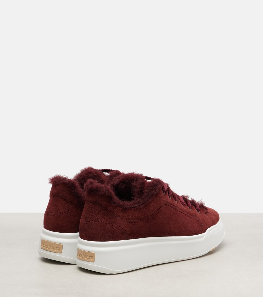 Tmaxi Teddy-trimmed suede sneakers  | Max Mara