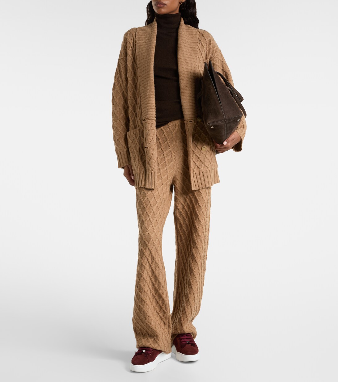 Tmaxi Teddy-trimmed suede sneakers  | Max Mara