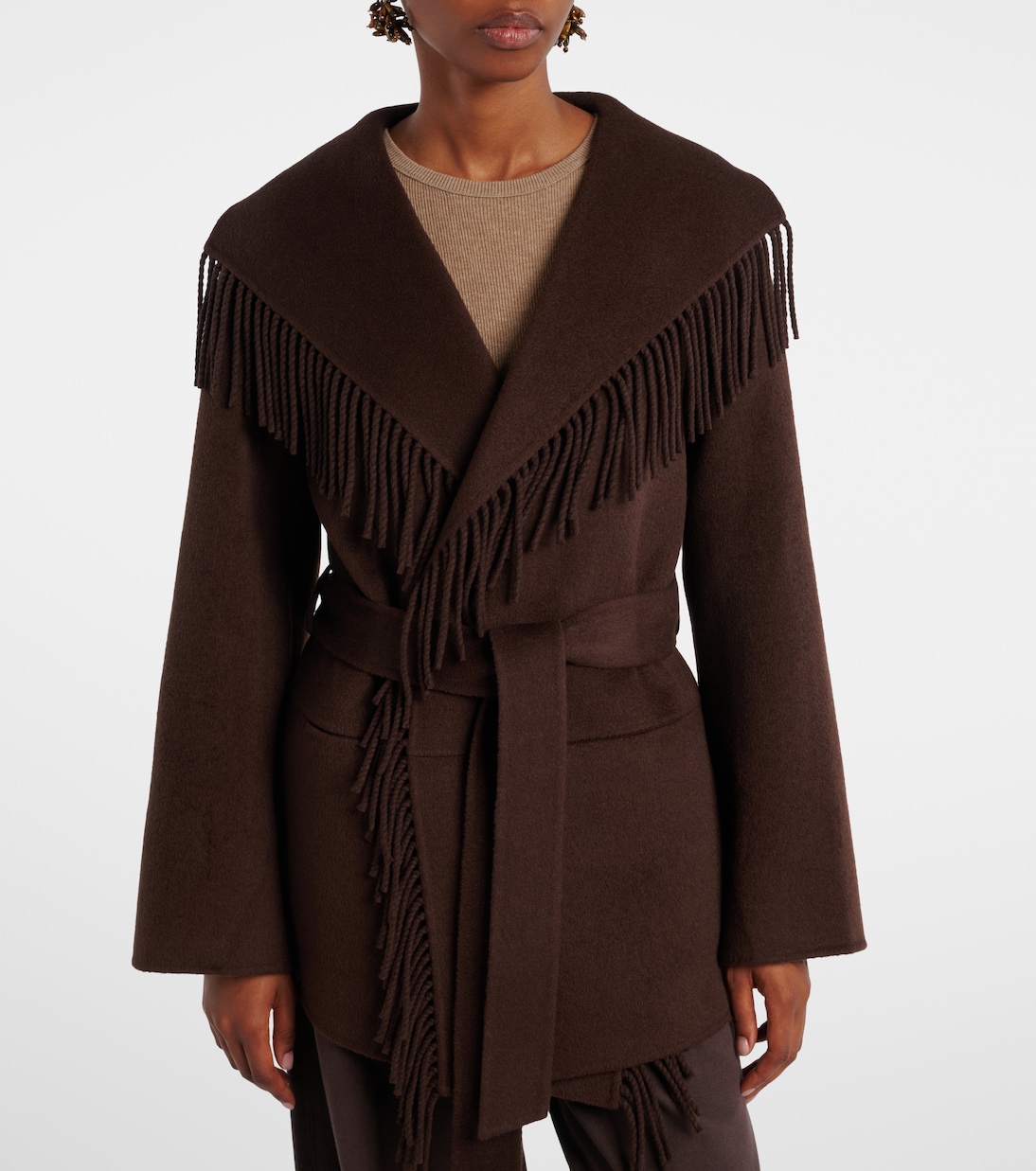 Rowen fringed wool-blend jacket | Simkhai