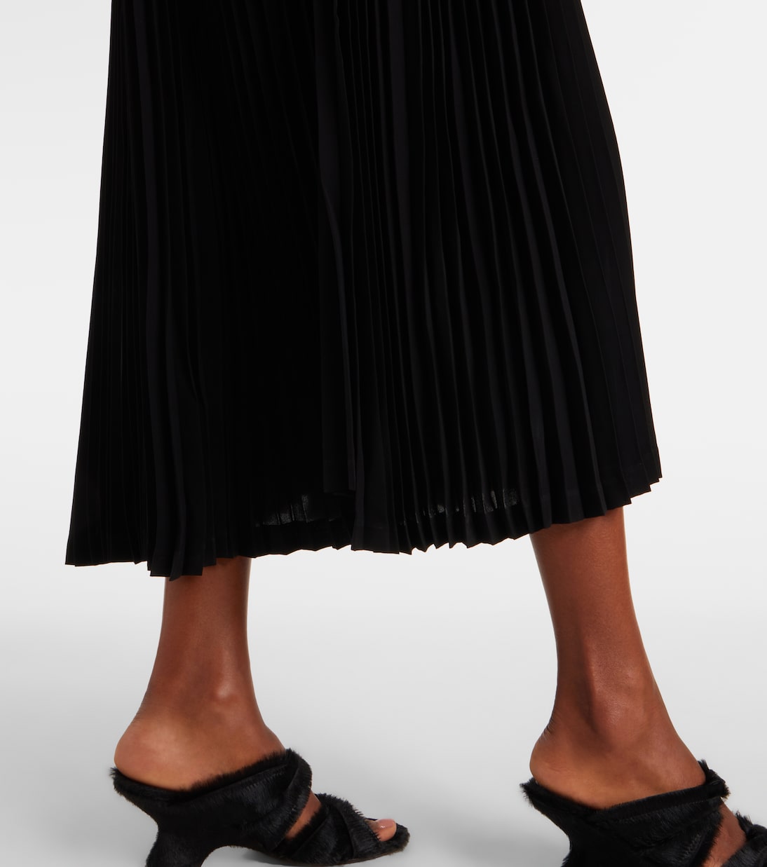 Vestido largo de piel sintética y jersey | Junya Watanabe