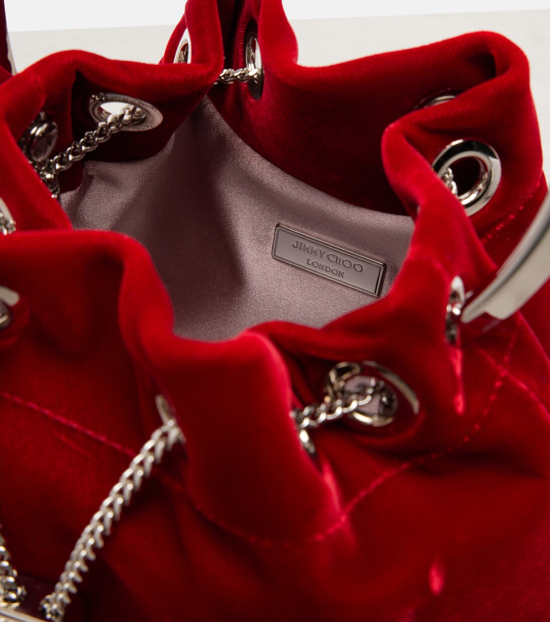 Bon Bon Small velvet bucket bag | Jimmy Choo
