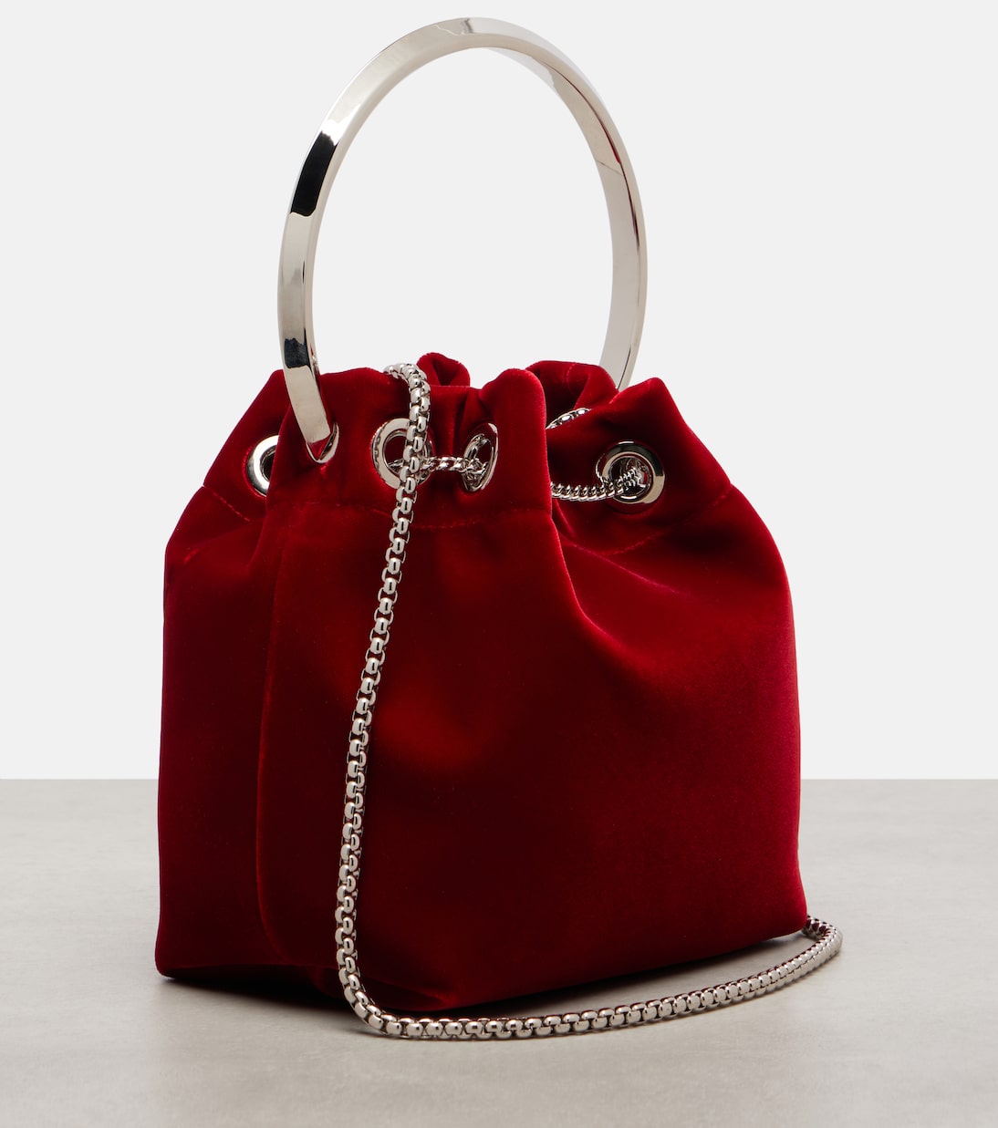 Bon Bon Small velvet bucket bag | Jimmy Choo