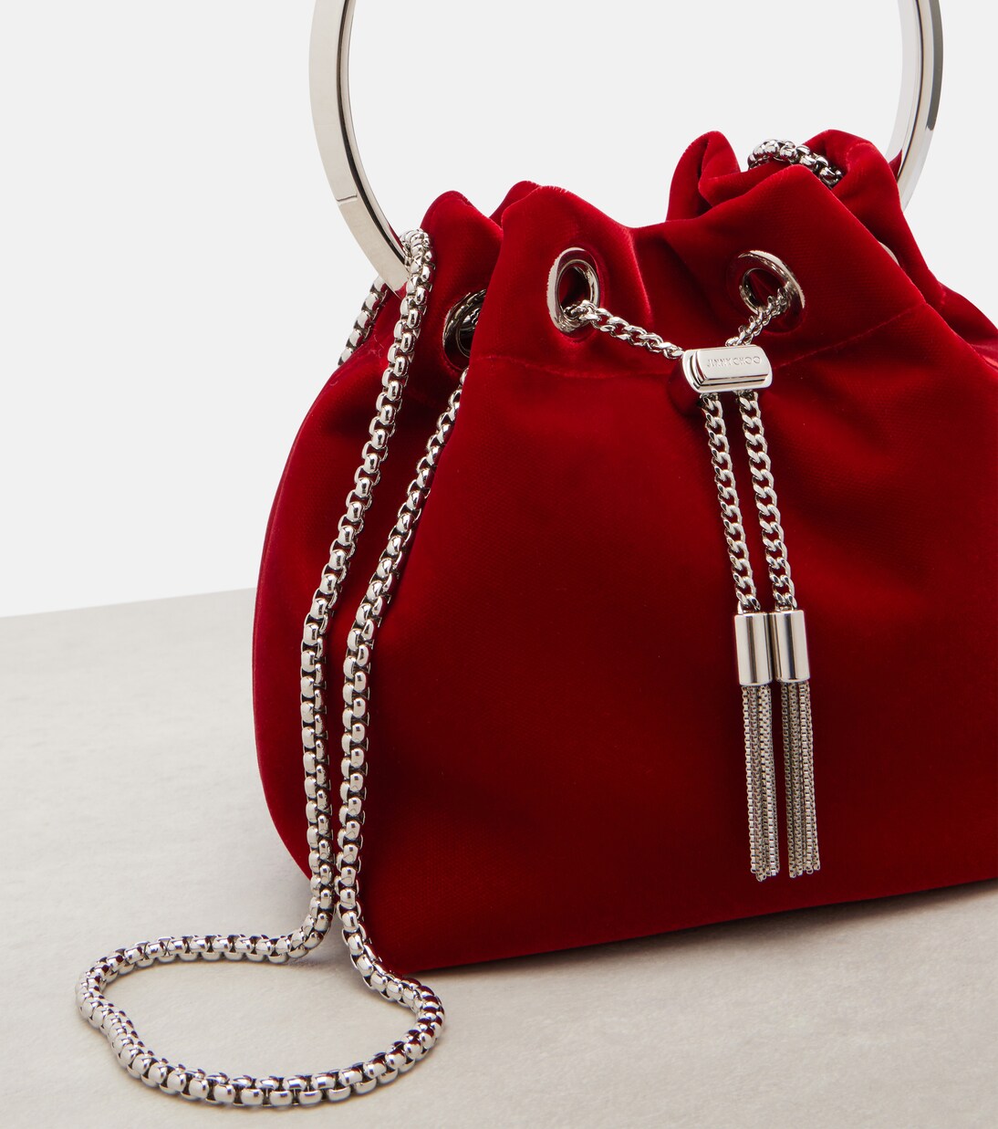 Bon Bon Small velvet bucket bag | Jimmy Choo